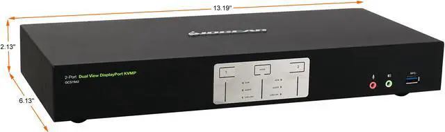 Alt view image 2 of 4 - IOGEAR 2-Port 4K Dual View DisplayPort KVMP with USB 3.0 and Audio(TAA). KVM switch only