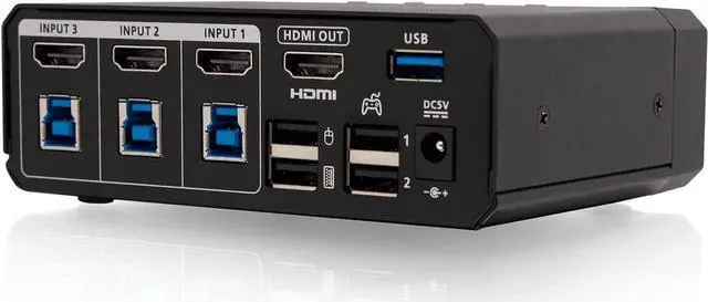 Alt view image 3 of 8 - IOGEAR KeyMander Nexus 3-Port Gaming KVM Switch for PC & Game Consoles - GCS1337