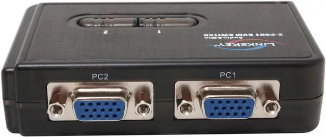 Alt view image 3 of 7 - LINKSKEY LKV-S02ASK 2-port Slim Palmtop PS/2 KVM switch with Audio & Mic