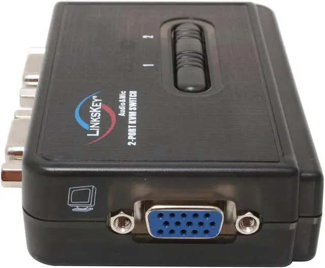Alt view image 5 of 7 - LINKSKEY LKV-S02ASK 2-port Slim Palmtop PS/2 KVM switch with Audio & Mic