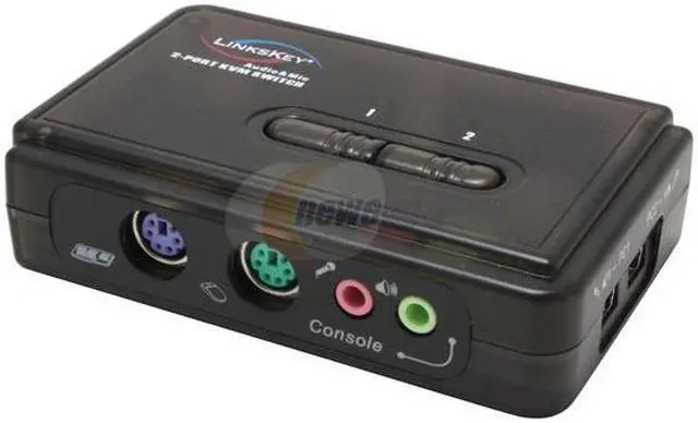 Main image of LINKSKEY LKV-S02ASK 2-port Slim Palmtop PS/2 KVM switch with Audio & Mic
