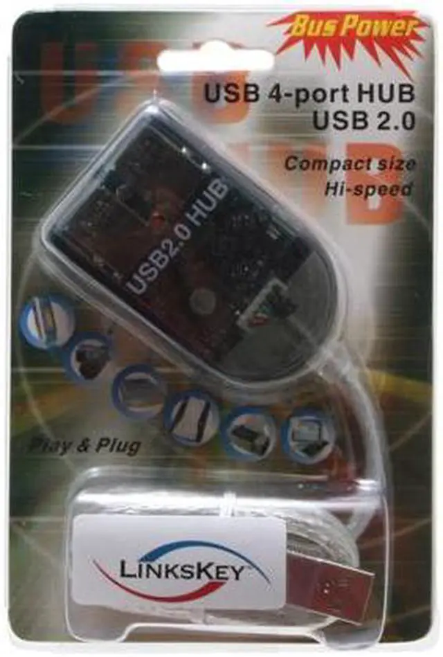 Alt view image 5 of 5 - LINKSKEY LKA-U2H04 4-port Mini USB 2.0 Hub
