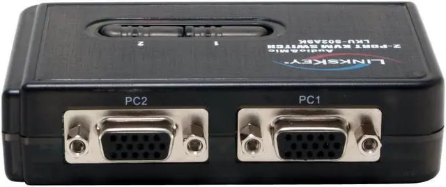 Alt view image 4 of 8 - LINKSKEY LKU-S02ASK Slim Palmtop USB Audio & Mic KVM Switch w/ Cables