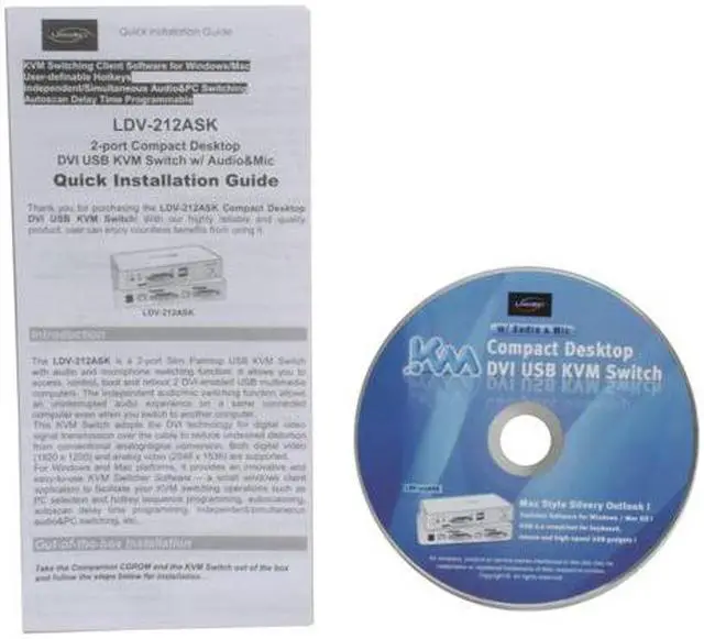 Alt view image 7 of 8 - LINKSKEY LDV-212ASK 2-Port DVI + USB Audio & Mic KVM Switch w/ Cables