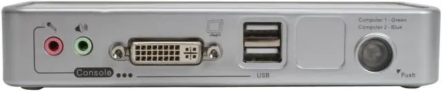 Alt view image 3 of 8 - LINKSKEY LDV-212ASK 2-Port DVI + USB Audio & Mic KVM Switch w/ Cables