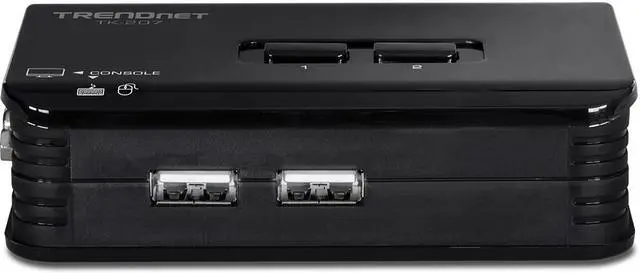 Alt view image 2 of 6 - TRENDnet 2-Port USB KVM Switch And Cable Kit, 2048 x 1536 Resolution, Device Monitoring, Auto-Scan, Audible Feedback, USB 1.1, Compliant With Windows And Linux, Hot-Pluggable, White, TK-207K