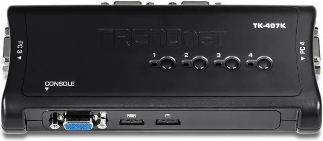 Alt view image 6 of 11 - TRENDnet 4-Port USB KVM Switch Kit, VGA And USB Connections, 2048 x 1536 Resolution, Cabling Included, Control Up To 4 Computers, Compliant With Window, Linux, and Mac OS, White, TK-407K