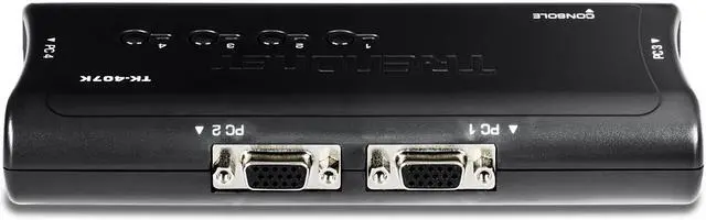 Alt view image 11 of 11 - TRENDnet 4-Port USB KVM Switch Kit, VGA And USB Connections, 2048 x 1536 Resolution, Cabling Included, Control Up To 4 Computers, Compliant With Window, Linux, and Mac OS, White, TK-407K