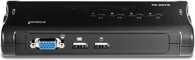 Alt view image 5 of 11 - TRENDnet 4-Port USB KVM Switch Kit, VGA And USB Connections, 2048 x 1536 Resolution, Cabling Included, Control Up To 4 Computers, Compliant With Window, Linux, and Mac OS, White, TK-407K