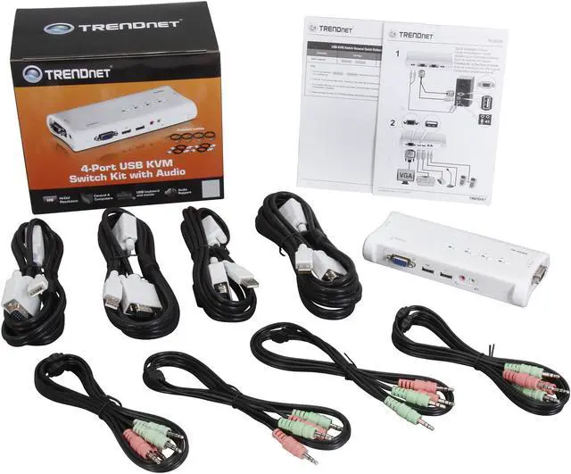 Alt view image 6 of 7 - TRENDnet 4-Port USB KVM Switch and Cable Kit With Audio, Manage 4 Computers, USB Switch, Windows, Linux, Auto-Scan, Plug And Play, Hot Pluggable, 2048 x 1536 VGA Resolution, White, TK-409K