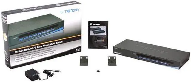 Alt view image 5 of 5 - TRENDnet 16-Port Rack Mount USB KVM Switch, VGA and USB Connection, Supports USB and PS/2, Auto-Scan, Device Monitoring, Audible Feedback, Plug and Play, Hot Pluggable, Rack Mountable, Black, TK-1603R