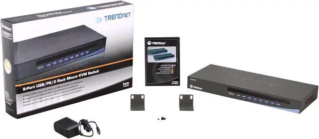 Alt view image 5 of 5 - TRENDnet TK-803R 8-Port USB+PS/2 Rack Mount KVM Switch