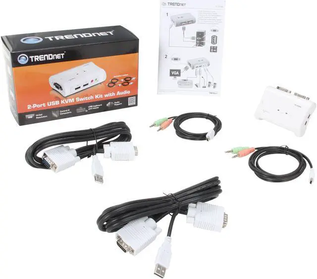Alt view image 7 of 8 - TRENDnet 2-Port USB KVM Switch and Cable Kit with Audio, Manage Two PCs, USB 1.1, Hot-Plug, Auto-Scan, Hot-Keys, Windows & Linux Compliant, TK-209K
