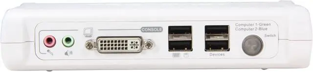 Alt view image 3 of 5 - TRENDnet 2-Port DVI USB KVM Switch & Cable Kit with Audio, Manage Two PCs, 2 x USB Keyboard & Mouse Ports, 2 x Bonus USB 2.0 Ports, 2 Way Audio Support, TK-204UK
