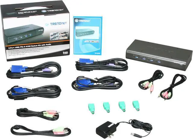 Alt view image 5 of 5 - TRENDnet TK-423K 4-Port USB PS/2 Audio KVM Switch Kit
