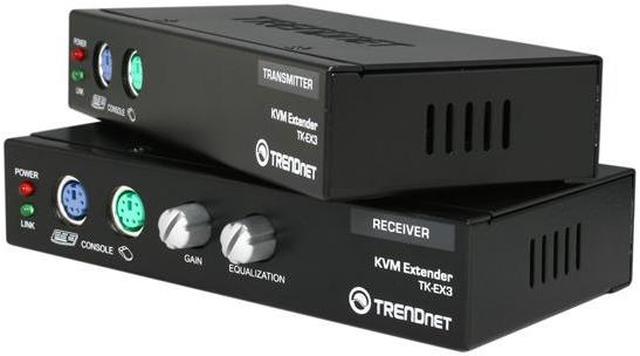 TRENDnet KVM Extension Kit, Extend Keyboard/Video/Mouse Controls, up to 150  Meters (490 ft.), Hot-Keys, PS/2, VGA, USB Type A, Windows/Linux/Mac/Sun