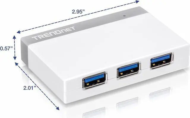 Alt view image 4 of 7 - TRENDnet 4-Port USB 3.0 Ultra-Mini Hub, 1M (3ft. USB 3.0 cable), Up to 5Gbps, Power Adapter Included, Plug &Play, Backwards Compatibility with USB 2.0/USB 1.1, TU3-H4