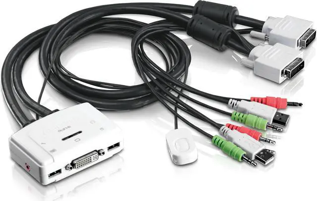 Alt view image 6 of 6 - TRENDnet 2-Port DVI USB KVM Switch and Cable Kit with Audio, Manage Two PC's, USB 2.0, Hot-Plug, Auto-Scan, Hot-Keys, Windows/Linux/Mac Compliant, TK-214i