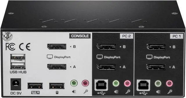 Alt view image 2 of 3 - TRENDnet TK-240DP 2-Port Dual Monitor DisplayPort KVM Switch with Audio, 2-Port USB 2.0 Hub, 4K UHD Resolutions Up to 3840 x 2160, Connect Two DisplayPort Monitors, Dual Monitor KVM Switch, Black