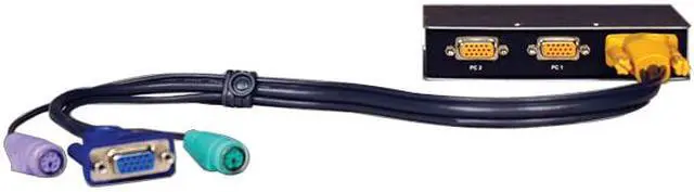 Alt view image 3 of 3 - TRIPP LITE B022-002-KT-R 2-Port Desktop KVM Switch w/ 2 KVM Cable Kits