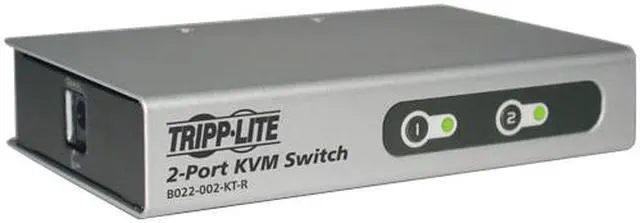 Main image of TRIPP LITE B022-002-KT-R 2-Port Desktop KVM Switch w/ 2 KVM Cable Kits