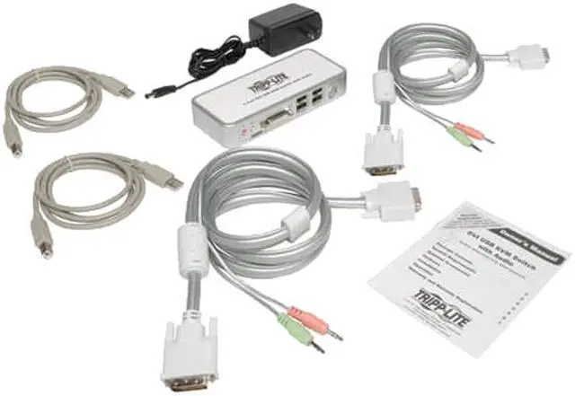 Alt view image 3 of 3 - Tripp Lite 2-Port Compact DVI/USB KVM Switch with Audio and Cables (B004-DUA2-K-R)