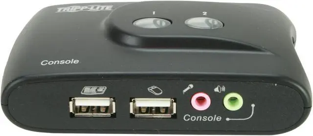 Alt view image 2 of 6 - TRIPP LITE B004-VUA2-K-R 2-Port Compact USB KVM Switch w/Audio and Cable