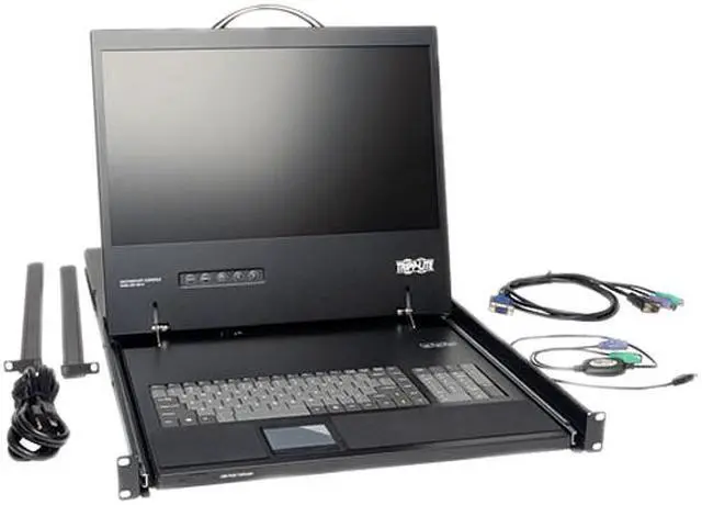 Alt view image 8 of 16 - Tripp Lite Rack Mount KVM Console, 19 in. LCD Display Monitor, 1U, with Touch Pad (B021-000-19)
