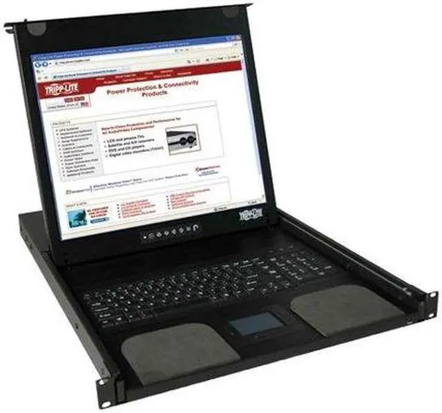 Alt view image 9 of 16 - Tripp Lite Rack Mount KVM Console, 19 in. LCD Display Monitor, 1U, with Touch Pad (B021-000-19)