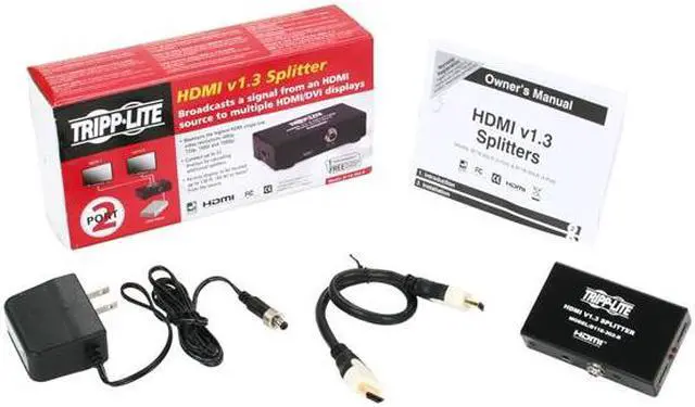 Alt view image 6 of 6 - Tripp Lite B118-302-R 2-Port HDMI Splitter