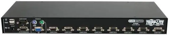 Alt view image 3 of 4 - Tripp Lite 8-Port 1U Rack-Mount USB/PS2 KVM Switch with On-Screen Display (B042-008)
