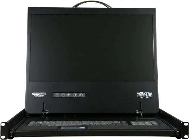 Alt view image 2 of 8 - Tripp Lite 16-Port Cat5 1U Rack-Mount 1+1 User Console KVM Switch with 19-in. LCD and IP Remote Access (B070-016-19-IP)