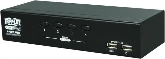 Main image of Tripp Lite 4-Port Desktop KVM Switch, USB, VGA HD15 (B006-VU4-R)