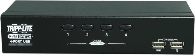 Alt view image 2 of 5 - Tripp Lite 4-Port Desktop KVM Switch, USB, VGA HD15 (B006-VU4-R)