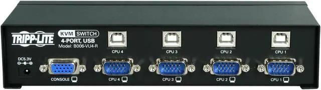 Alt view image 4 of 5 - Tripp Lite 4-Port Desktop KVM Switch, USB, VGA HD15 (B006-VU4-R)