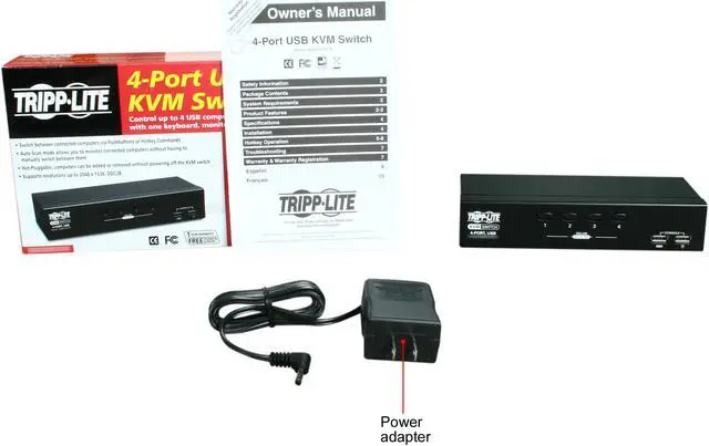 Alt view image 5 of 5 - Tripp Lite 4-Port Desktop KVM Switch, USB, VGA HD15 (B006-VU4-R)