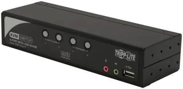 Main image of TRIPP LITE B006-VUA4-K-R 4-Port KVM Switch with Audio, OSD and Peripheral Sharing