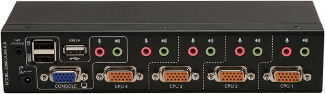 Alt view image 3 of 4 - TRIPP LITE B006-VUA4-K-R 4-Port KVM Switch with Audio, OSD and Peripheral Sharing