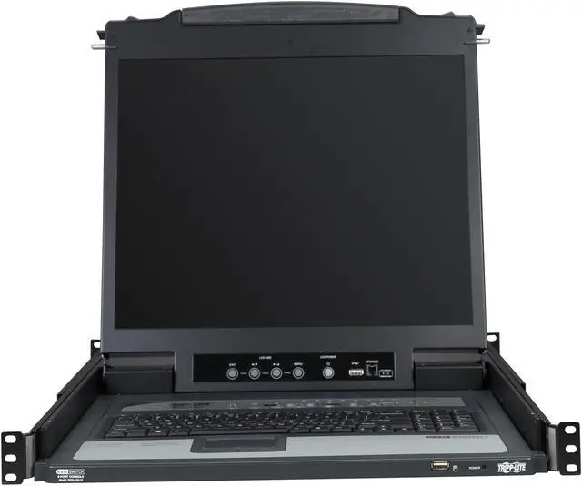 Alt view image 3 of 8 - Tripp Lite 8-Port 1U Rack-Mount Console KVM Switch with 19-in. LCD + 8 PS2/USB Combo Cables (B020-U08-19-K)