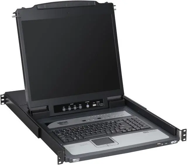 Alt view image 4 of 8 - Tripp Lite 8-Port 1U Rack-Mount Console KVM Switch with 19-in. LCD + 8 PS2/USB Combo Cables (B020-U08-19-K)