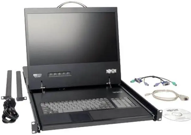 Alt view image 7 of 7 - Tripp Lite NetCommander 8-Port Cat5 1U Rack-Mount Console KVM Switch with 19-in. LCD (B070-008-19)