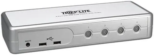 Alt view image 2 of 4 - Tripp Lite B004-DUA4-K-R 4-Port Compact DVI/USB KVM Switch w/Audio and Cables