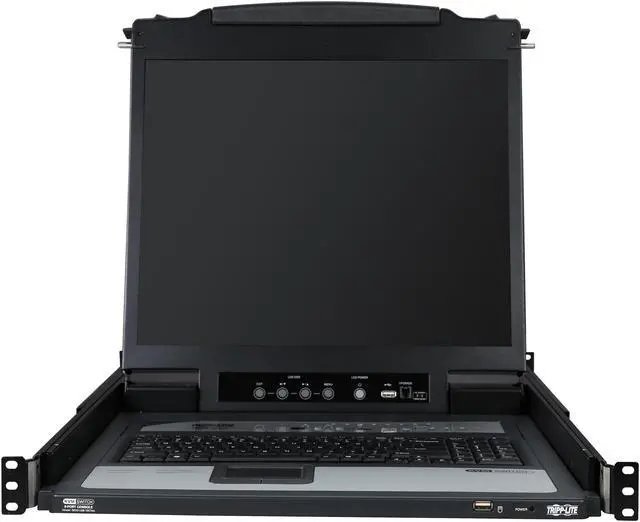 Alt view image 2 of 8 - Tripp Lite 8-Port 1U Rack-Mount Console KVM Switch with 19-in. LCD + 8 PS2/USB Combo Cables; TAA Compliant (B020-U08-19KTAA)