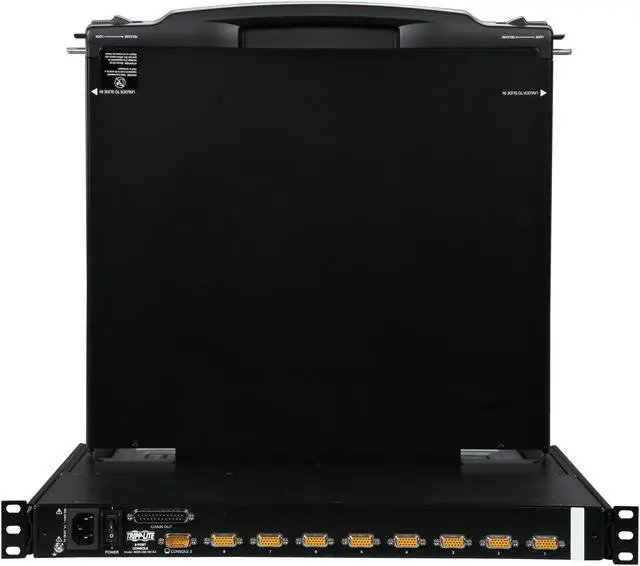 Alt view image 5 of 8 - Tripp Lite 8-Port 1U Rack-Mount Console KVM Switch with 19-in. LCD + 8 PS2/USB Combo Cables; TAA Compliant (B020-U08-19KTAA)