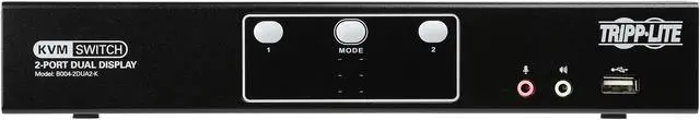 Alt view image 2 of 6 - TRIPP LITE B004-2DUA2-K 2-Port Dual Monitor DVI KVM Switch with Audio and USB 2.0 Hub, Cables included