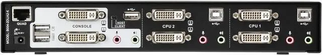 Alt view image 4 of 6 - TRIPP LITE B004-2DUA2-K 2-Port Dual Monitor DVI KVM Switch with Audio and USB 2.0 Hub, Cables included