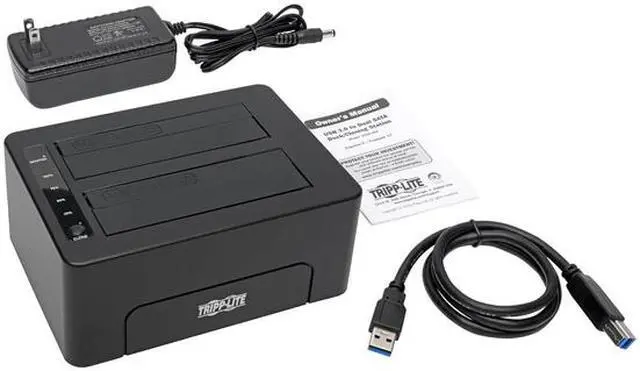 Alt view image 3 of 3 - Tripp Lite USB 3.0 SuperSpeed to Dual SATA External Hard Drive Docking Station with Cloning for 2.5in/3.5in HDD (U339-002)