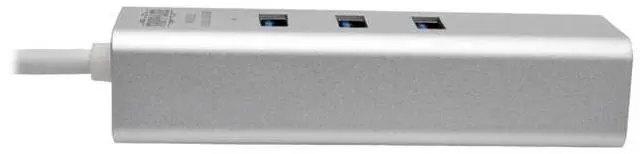 Alt view image 3 of 7 - Tripp Lite USB 3.0 SuperSpeed to Gigabit Ethernet (GbE) NIC Network Adapter with 3 Port USB 3.0 Hub, USB Type-A (U336-U03-GB)