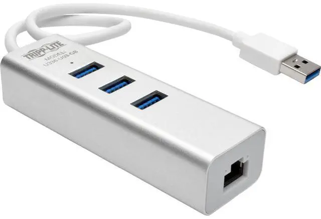 Main image of Tripp Lite USB 3.0 SuperSpeed to Gigabit Ethernet (GbE) NIC Network Adapter with 3 Port USB 3.0 Hub, USB Type-A (U336-U03-GB)