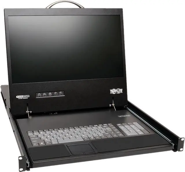 Main image of Tripp Lite 8-Port Cat5 1U Rack-Mount 1+1 User Console KVM Switch with 19-in. LCD and IP Remote Access, TAA (B070-008-19-IP)